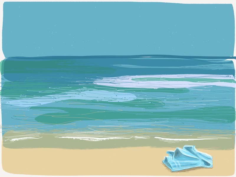 The blue towel by Roger Newbrook